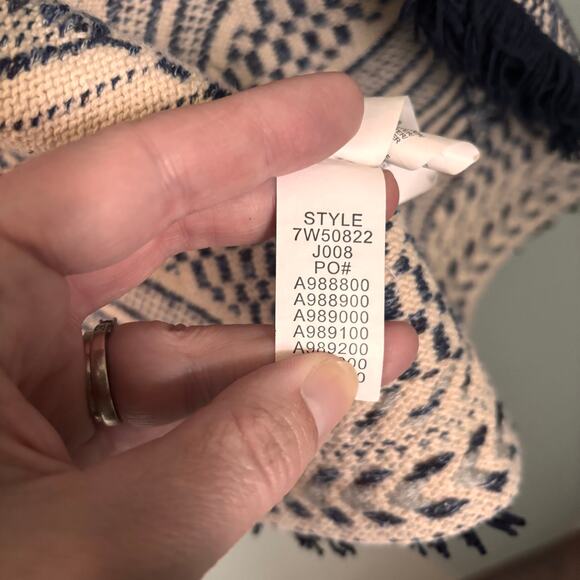 Lucky Fringe Hem Aztec Print Open Front Blazer Jacket - Picture 4 of 7